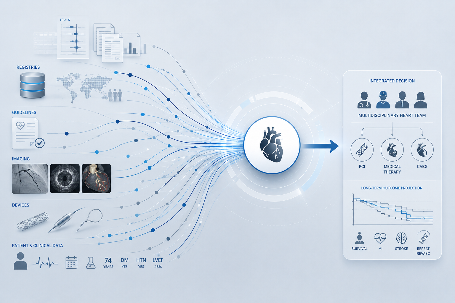 Clinical data flowing into an integrated multidisciplinary treatment decision